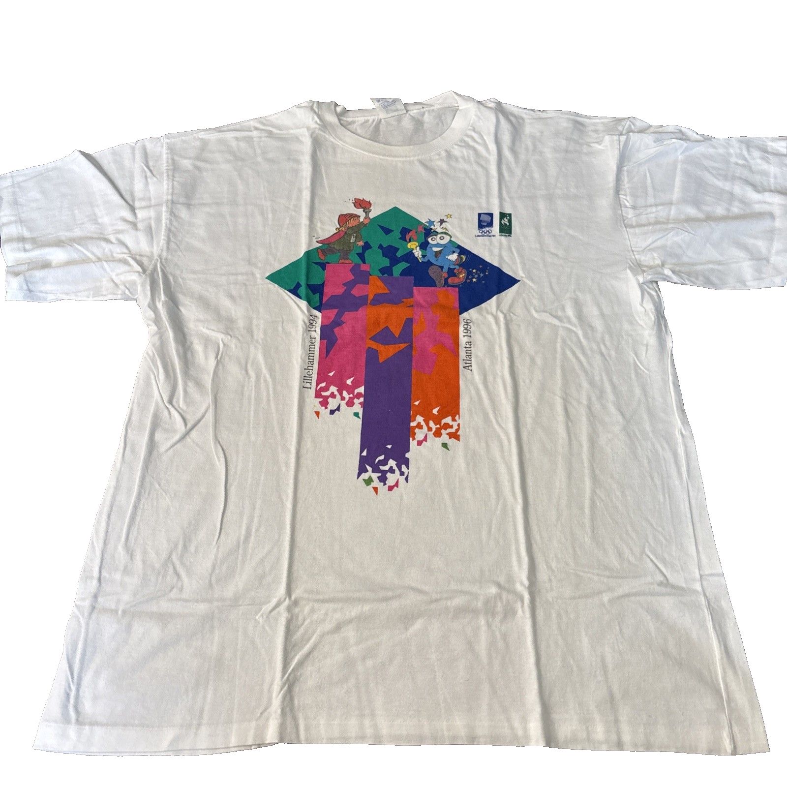 Vintage Olympics T Shirt Lillehammer 1994 Atlanta 1996 Winter Summer Games 2xl